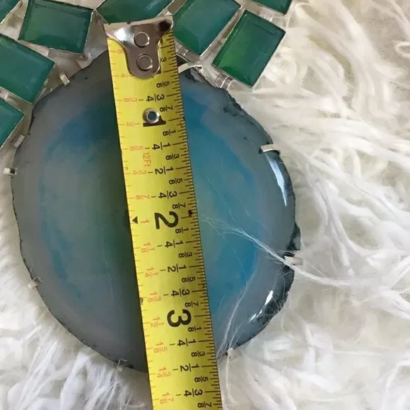 HUGE AQUA CONDOR AGATE  & KUNZITE NECKLACE - Picture 8 of 15